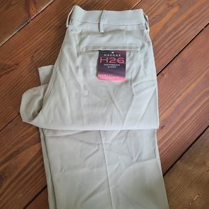 NWT Haggar H26 Performance Slacks - Khaki Classic Fit - 34x32